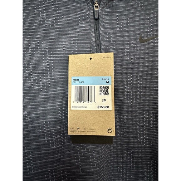 Size M Nike Pinnacle Running Division Water Repellent Blue Top Mens FZ1121-437 - Picture 3 of 3